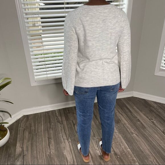 Ann Taylor Loft Grey bell sleeve melange Sweater - Picture 7 of 14